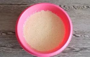 At the end, add the melted butter and beat again.
