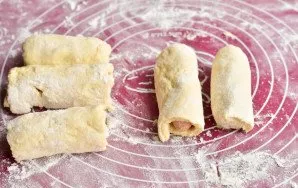 Form a roll and cut it into pieces.