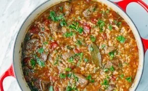 Before serving beef soup 