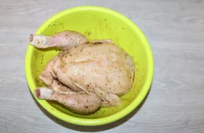 Rub the marinade well on all sides. Cover with cling film. Place the chicken in the refrigerator for 10-12 hours to marinate well. During...