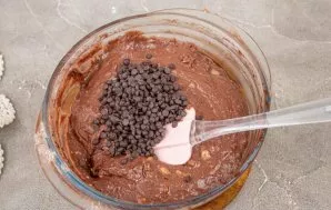Add chocolate chips or finely chopped chocolate and mix again.