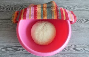 Cover the finished dough with a towel. Leave in a warm place for 1 hour.