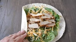 Roll the tortilla gently.