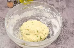 Knead the dough. Simply knead the dough first with a spoon, then knead it a little with your hands.