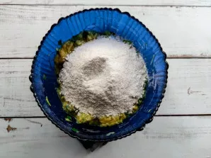 Pour in the sifted flour, add salt, spices and mix everything thoroughly again. Fry pancakes in a well-heated pan with vegetable oil for ...