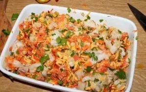 And mix, but you can stack all the ingredients in layers.