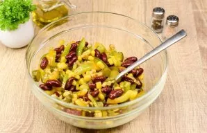 Mix all the ingredients and serve the salad.