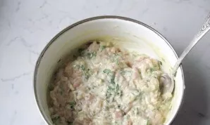 Stir everything until smooth. 
Heat the pan with vegetable oil. Scoop out the mass with a spoon and fry the cutlets on both sides until ...