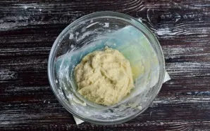 Knead the dough with your hands.