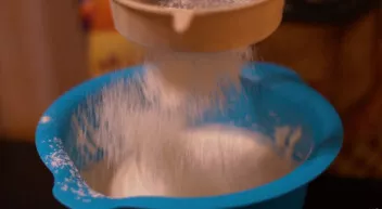 Sift the flour.