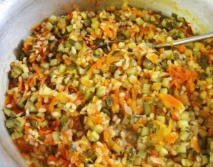 Then add vinegar and simmer for another 10 minutes.