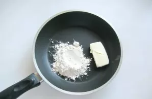 Prepare the white sauce. Put a piece of butter and flour in a pan. Melt the butter over low heat and mix with flour until smooth, without...