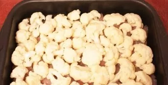 The next layer is cauliflower.