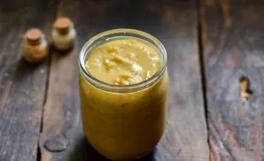 Lay out the soup in sterile jars and roll up with a sterile lid. Put upside down, cover with a blanket, after a day transfer to the pantry.