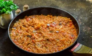 At the end of the stew, pour in the vinegar, mix everything and turn off the fire.
