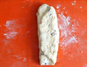 Now fold the free part of the dough as a