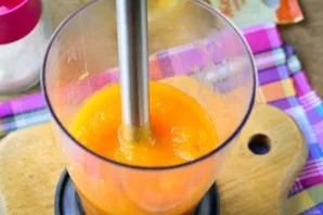 Crush the pumpkin with a blender.