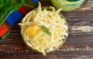 Cabbage with orange is ready. Delicious!