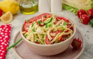 Serve the salad right away! Delicious!