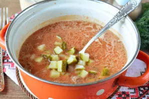 Add diced cucumbers.