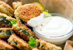 Zucchini slices in batter