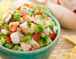 Seafood salad with avocado