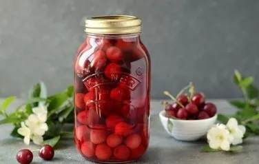 Canned cherry compote