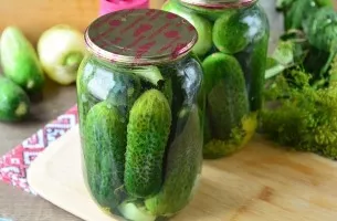 Pickles with vinegar and vodka