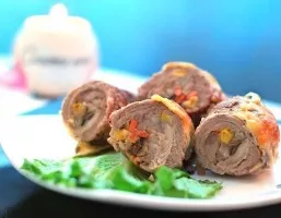 Meat fingers with vegetables