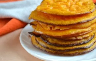 Pumpkin pancakes in the oven