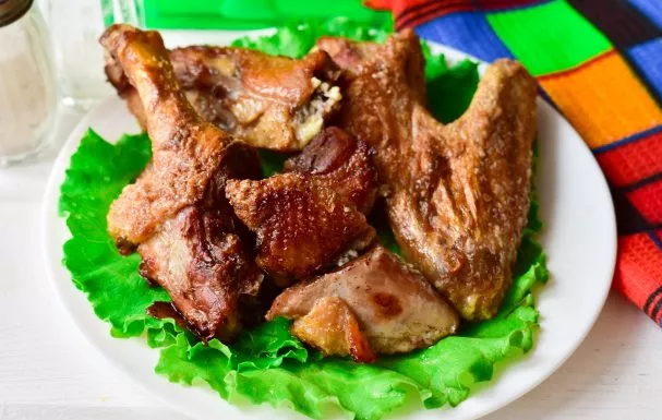 Oven-baked duck with mayonnaise