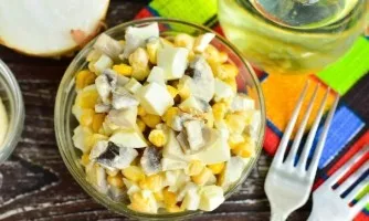 Champignon and corn salad