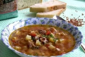 Rice soup with pork