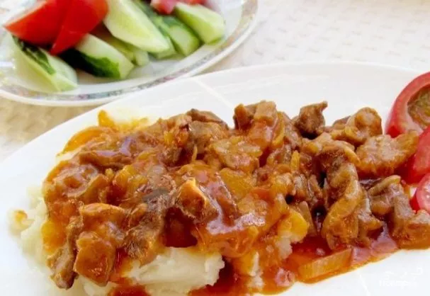 Delicious pork goulash