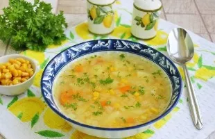 Soup with millet and corn