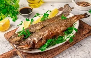 Trout with parsley in the oven