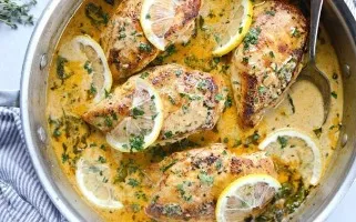 Chicken in creamy lemon sauce