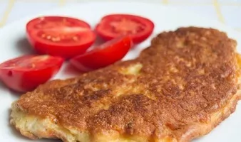 Chicken steaks in batter