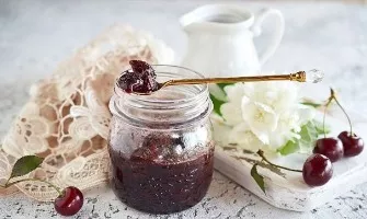 Cherry jam with chocolate